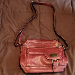 Chic Burgundy Leather Crossbody Bag